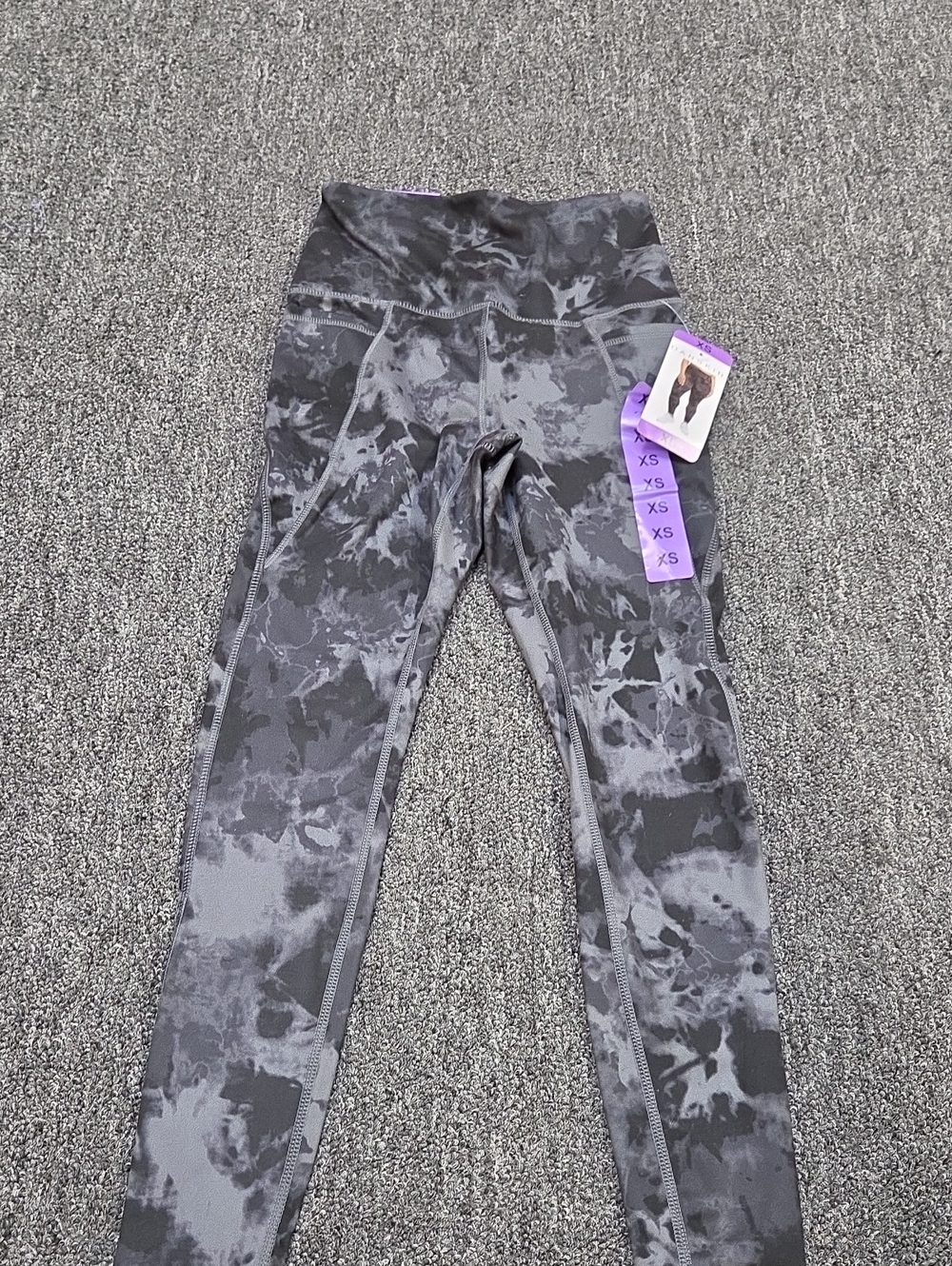 (#4) Danskin Black & Gray Tie-Dye Leggings